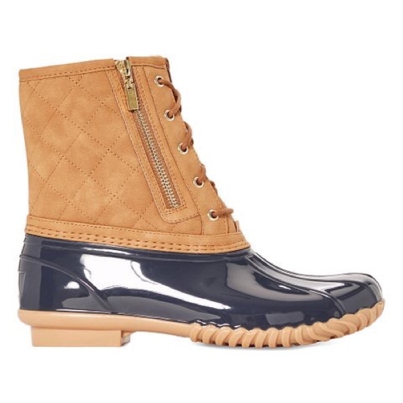 BNWB * Cognac & Navy Elliana Duck Boot - Picture 2 of 5